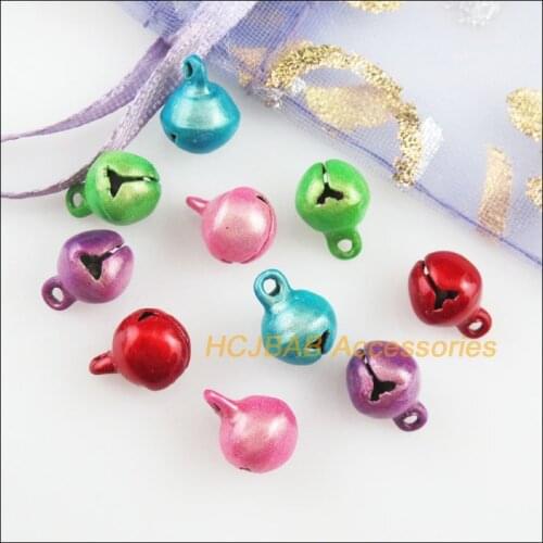 New 35Pcs Mixed Christmas Tiny Bell Copper Charms Pendants 8mm