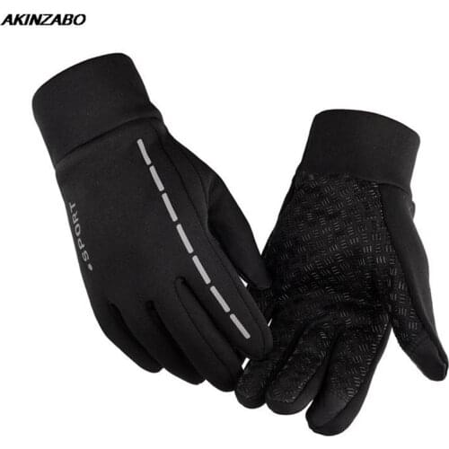 Cycling Gloves Winter Mens Fleece Windproof Warm Touch Screen Outdoor Cycling Reflective Ski Motorcycle Bike Bicycle Gloves