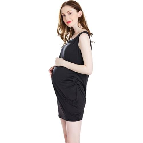 Maternity Dresses Spring Summer Clothes Pregnancy Wear Casual Cotton Dress Clothing Black Sexy Hip Dress For Pregnant Women