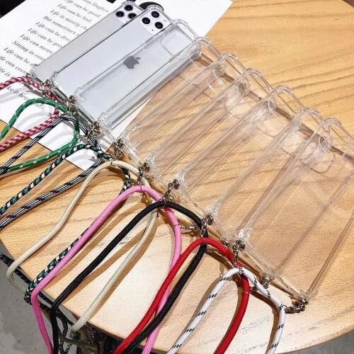 Transparent Crossbody Case for Xiaomi 8 9 10 Lite 9 10 Pro A3 A3Lite RedMi 7 8 9 A Lanyard Funda Transparent TPU Protect Cover