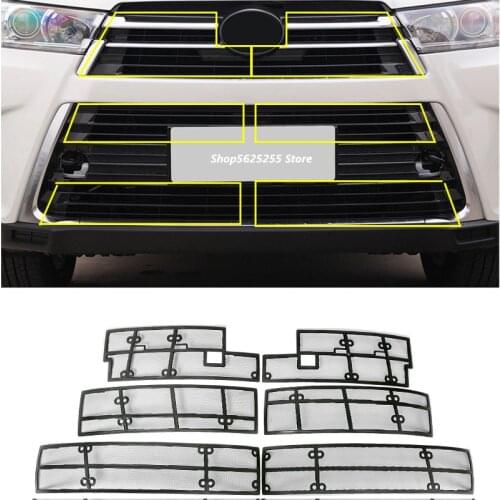 For Toyota Highlander 2015 2017 2018 2019 2020 Insect Net Front Mediate Grille Screening Mesh Grille Insert Nets Car Accessories