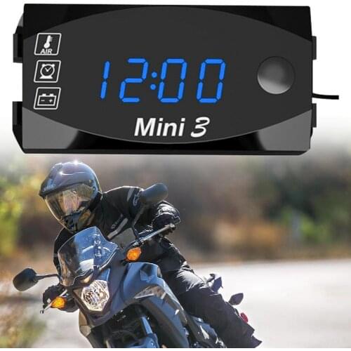 Universal Electronic Clock Thermometer Voltmeter IP67 3 in 1 12V Electronic Gauge for Motorcycle Instruments Gauges Instruments