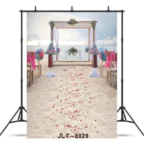 Seaside Beach Flower Vinyl Photographic Background Custom For Wedding Baby New Born Shower Children Backdrop Photocall Studio