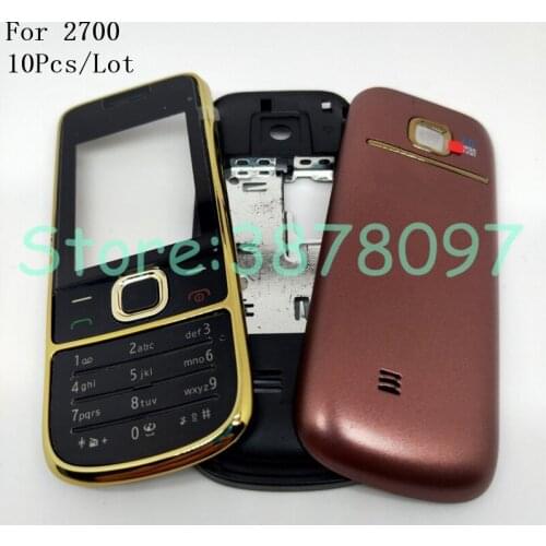 10Pcs/Lot Housing Case For Nokia 2700 Full Complete Mobile Phone Housing Battery Cover Door Frame With English Keyboard