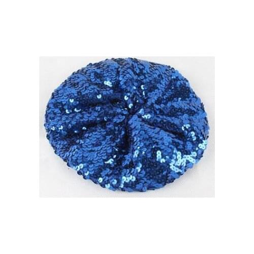 10pcs/lot Women Sequins Hat Shiny Costume Jazz Glitter Dance Beret lady sequined cap solid