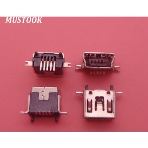 10PCS Mini USB Type B Female 5 Pin DIP Vertical Leg PCB 180 degree Socket Connector V3 Micro USB Short paragraph