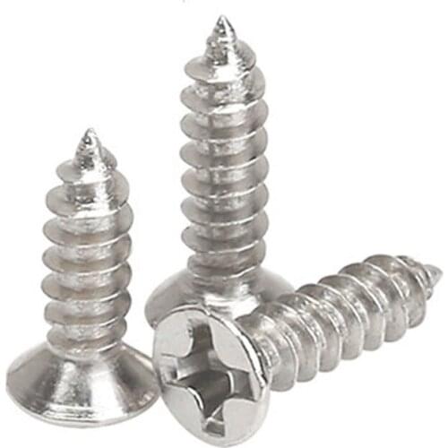 100pcs M1.4 Countersunk head Cross self tapping screw Flat heads Phillips screws Nickel plating Harden 3mm-10mm Length