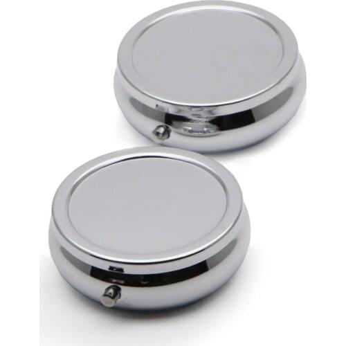 400X/LOT Round Metal Pill Case Box Organizer 3 Compartment Silver Color