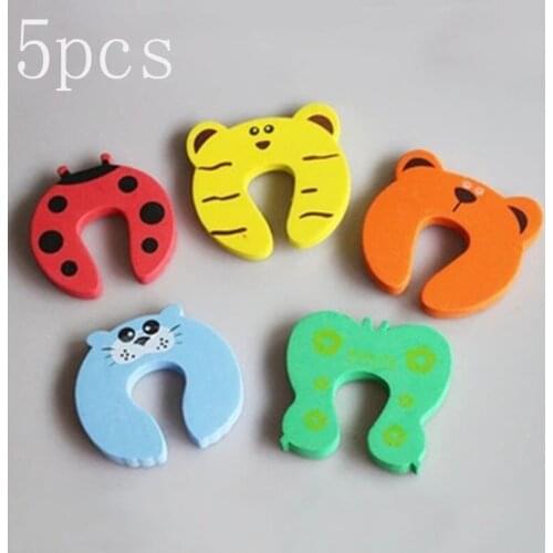 5pc Safety Finger Guard Soft Foam Protectors Accessories Home Door Stopper Cartoon For Bedroom Child Baby Holder Doorstop