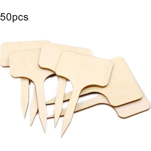 50Pcs Durable Mini Wooden Tags Flower Plant Sign Plant Markers Labels Growing Tag Maker Planting Accessory Gardening Tool
