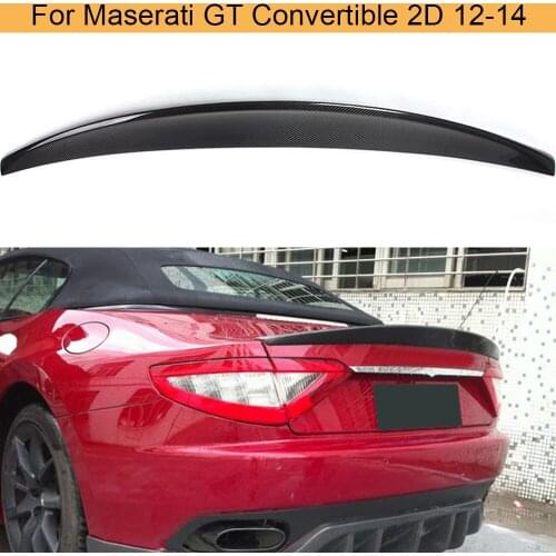 Carbon Fiber Auto Rear Trunk Spoiler Lip Wing for Maserati GT GranTurismo Convertible 2 Door 12-14 Flat Trunk Spoiler Black FRP