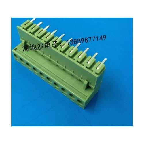 Free shipping plug type pcb terminal 2EDG-5.08 2EDG 5.08 11Pin / 12Pin / 13pin / 14pin curved needle 5sets/lot