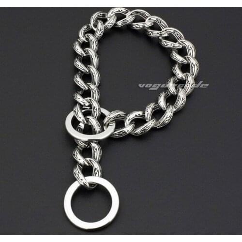 Punk Fashion Dog Necklace Solid 316L Stainless Steel Luxury Tribal Tattoo Dog Chains Collars 5C016DC Length 12" ~ 30"