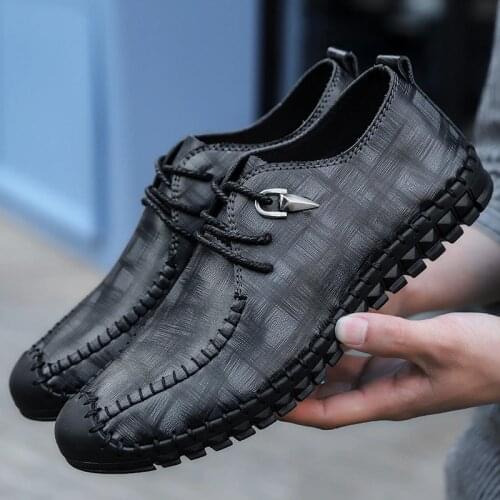 Design Fasion Shoes Mens PU Leather Male Flats Shoe White Mens Shoes Soft And Light Sneakers Flats Shoe Big Size 48