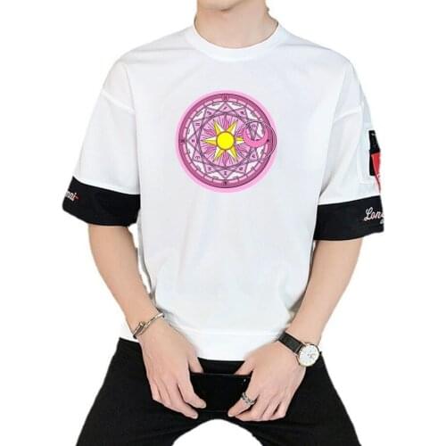 Harajuku Japan Anime Card Captor Sakura T-shirt Unisex Manga Streetwear T-shirt Casual Short Sleeve Teenagers Cartoon t shirt
