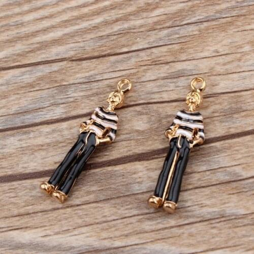 Hot Enamel 3D Striped Boy Charms Alloy Metal Boy Pendants for Necklace Bracelet Jewelry Accessories Making Gift for Boyfriend