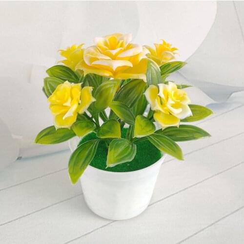 Artificial Flower Potted Desktop Fake Plants Bonsai Plastic Fake Flower Potted Plant Home Garden Deocr искусственные растения