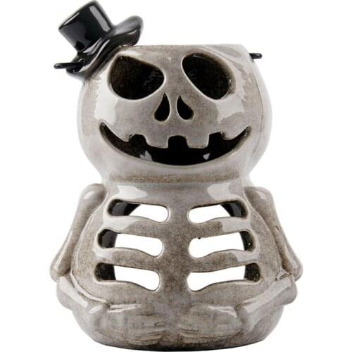 Ceramic Lantern Candle Holder Hollow Creative Candlestick Modern Halloween Gift Windproof Swieczniki Home Decoration EB50ZT