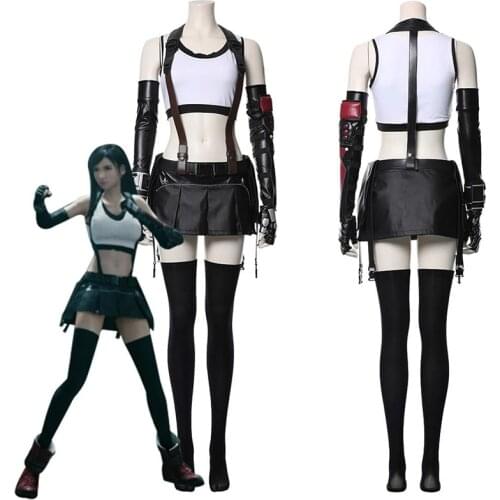 Final Fantasy VII Cosplay Tifa Lockhart Cosplay Costume Tank Top Leotard + Skirt Adult Girl Girl Set Halloween Carnival Costume