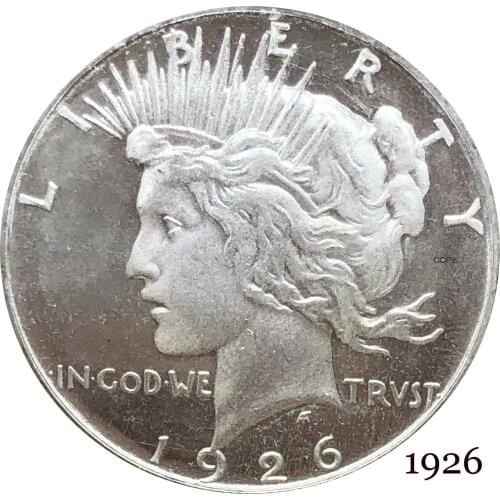 United States Of America US 1926 Liberty Coin In God We Trust 1 One Peace Dollar Cupronickel Silver Plated Copy Coins