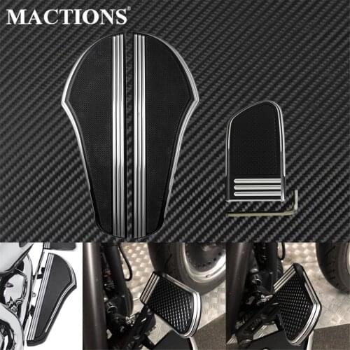 Motorcycle CNC Rider Footboard Driver Front Floorboard&Brake Pedal Pad Set For Harley Touring Road Electra Glide Fat boy Slim