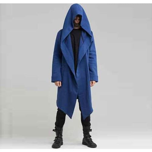 Hooded Men Hoodies Sweatshirts Winter Spring Overcoats European Style XXXL Sweatshirt Man Cloak Coat Long Casual Streetwear A446