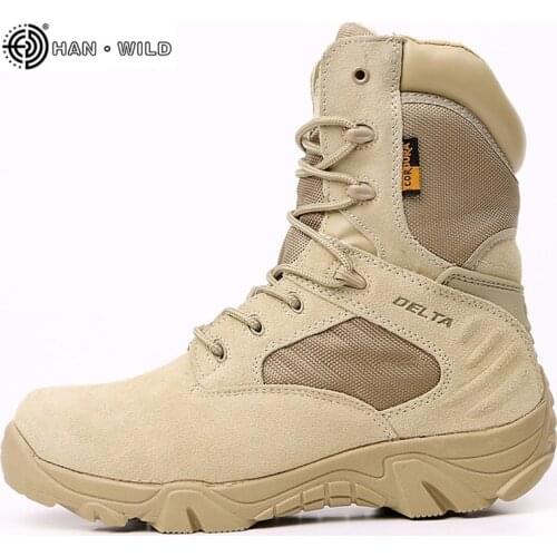 2019 Winter Men Boots Tactical Military Special Force Waterproof Leather Desert Work Shoes Mens Combat Army Ankle Boot