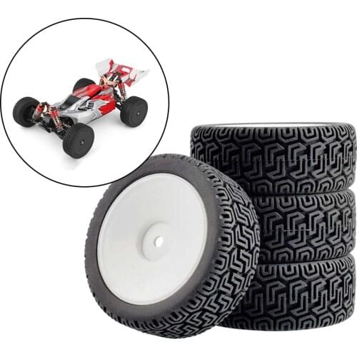 4 Pack of RC Rubber Tires for 1/14 WLtoys 144001 1/18 1/16 1/10 RC Car Buggy Accessory