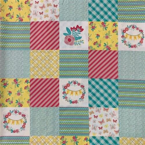 Puzzle wreath butterfly 100% Cotton Fabric for DIY clothes, bibs, coated, bed sheets Cotton Cloth Home Decro Tablecloth curtains