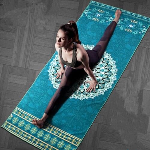 Non Slip Yoga Mat Cover Towel Anti Skid Microfiber Yoga Mat Size 72''x27.5'' Shop Towels Pilates Blankets Fitness Exercise Mat