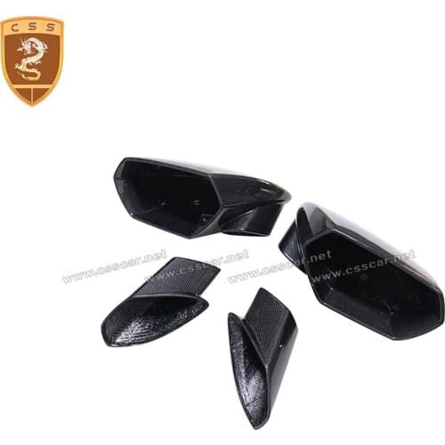 New Arrival 4 Pcs Lamborghini Huracan LP610 LP580 Rearview mirror shell dry carbon fiber interior trims wholesale mirror covers