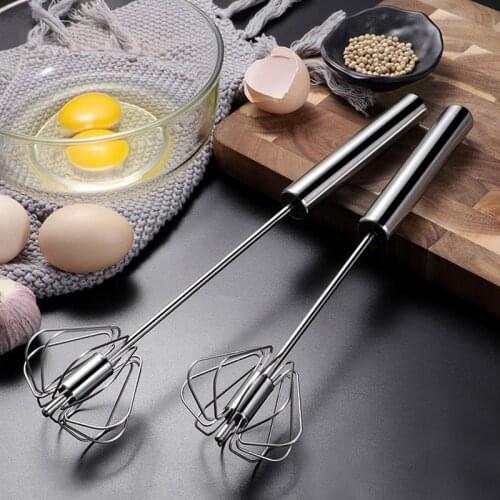 304 Stainless Steel Semi-automatic Egg Beater Egg Whisk Manual Hand Mixer Self Turning Egg Stirrer Kitchen Egg Tools Accessories