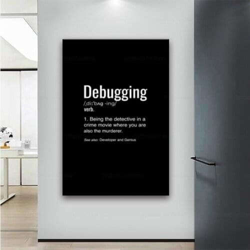 Debugging Definition T shirt Programmers Coding Gift Tee Canvas Painting Cuadros Wall Art Picture for Living Room Decoration