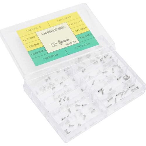 150Pcs Self-Tapping Screw Stainless Steel Cross Micro Tapping Screws For Watch Glasses Repair Tool Accessory for Watchmaker