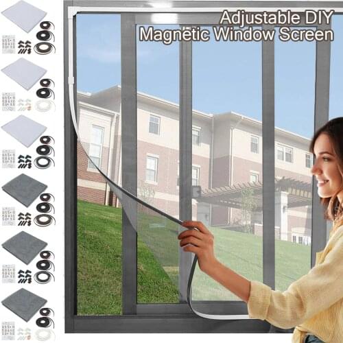 Magnetic Window Screen Mesh,Indoor Anti Fly Curtain Tulle Summer Invisible Anti-Mosquito Removable Washable Customize Screen Net
