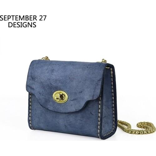 New Style Mini Messenger Bag Women Genuine Leather Female Crossbody Shoulder Bags Fog Color 100%Cowhide Handmade Hasp Purses Bag