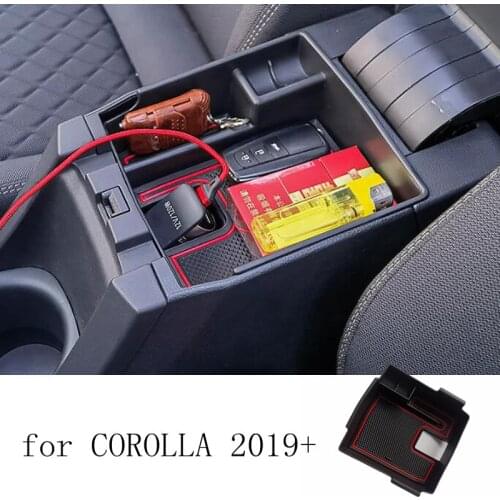 Car Central Armrest Box Storage Box for Toyota Corolla 2019 2020 CROSS SUV Center Console Accessories Black Coin Box