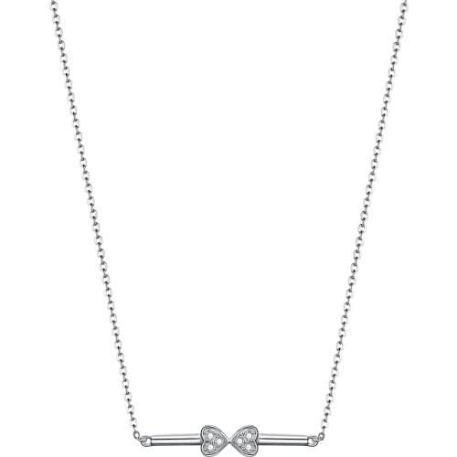 New Fashion Double Heart Docking Ladies Pendant Necklace 925 Sterling Silver Jewerlry Gift