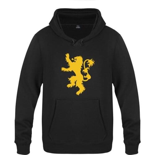 Golden lion Lannister Lion Printed Hoodies Men Fleece Long Sleeve Pullover Sweatshirt Fitness Skateboard Tracksuit Hoody