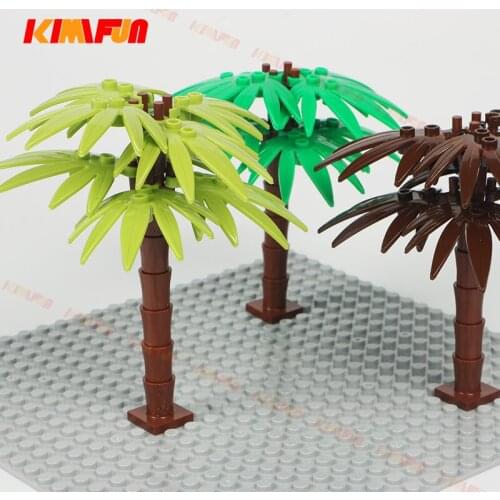 1pcs Coconut Tree Plant Big Leaf Grass Parts Building Blocks MOC Accessories Scene Bricks Model Educational Toys Kids