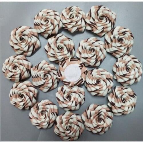 100Pcs/Lot 4.5cm Colored Rose Flowers Grosgrain Stain Ribbon Flowers DIY For Make Wedding Bouquet Flower AccessoriesViolet