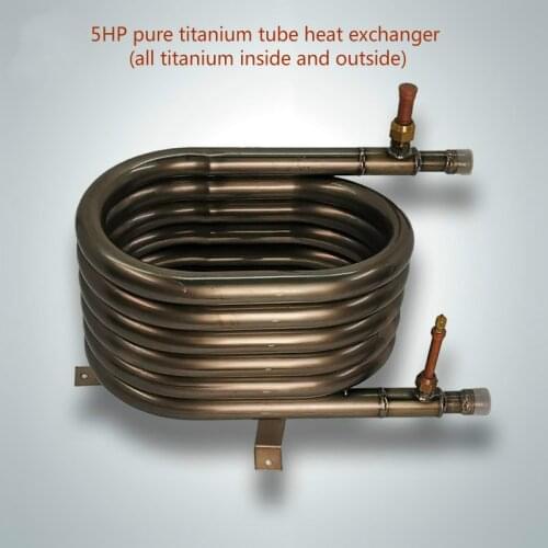 Pure titanium tube heat exchanger. Pure titanium tube heat exchanger for seawater. Air energy condenser for marine air condition