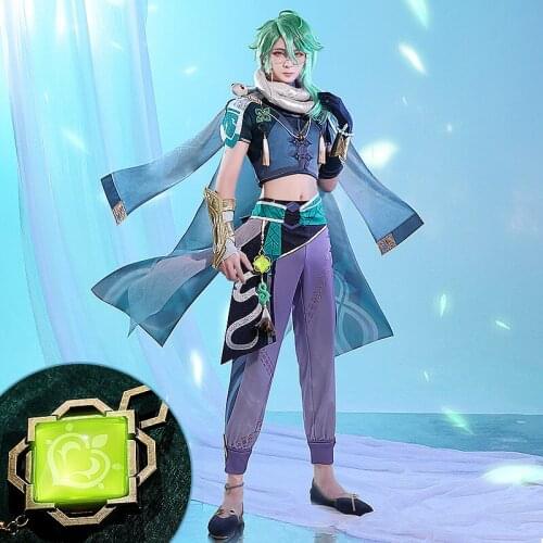 Anime Genshin Impact BaiShu Game Suit Uniform Bai Shu Cosplay Costume Halloween Carnival Party Outfit For Men 2021 New