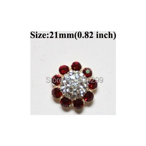 Free Shipping Wholesale 60pcs/lot 21MM Flatback Rhinestone Button For Hair Flower Wedding Invitation LSFY031202