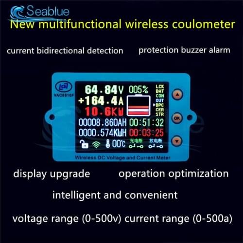 VAC8610F 2.4 Inch Color Screen Wireless Voltage Current Meter Temperature Capacity Meter Battery Management System Detector