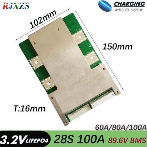 BMS 28S 100A bms Lifepo4 80a/60a high current 3.2V BMS PCM for electric bike electric car bms