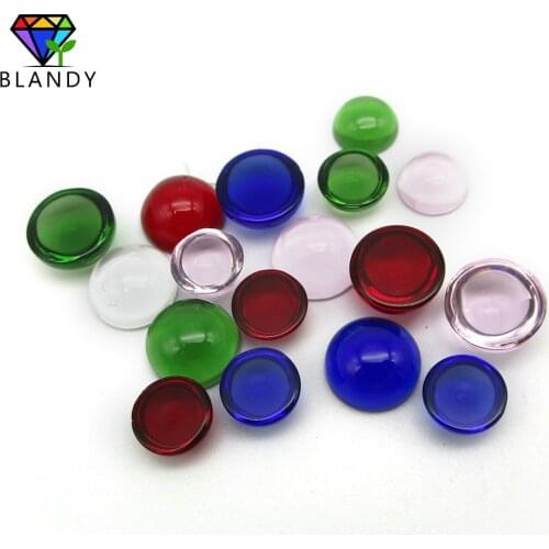 Free Shipping 50pcs/lot 8.0mm Round Shape Cabochon Flat Back Synthetic Glass Stone Beads for Fashion Jewelry