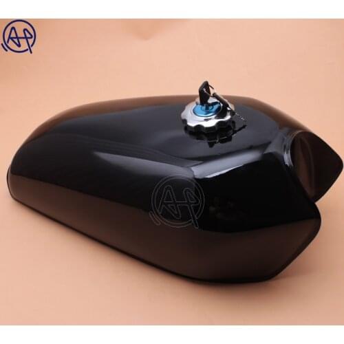 Motorcycle 9L Black Cafe Racer Gas Capacity Tank Universal Fuel Tank with Thick Iron Cap Switch for Honda CG125 CG125S CG250