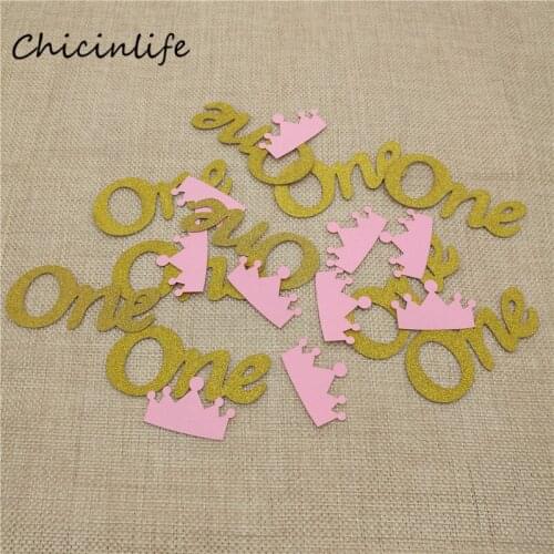 Chicinlife 1Pack One Crown Paper Confetti Baby Shower Table Decoration 1st Birthday Party Decoration One Confetti