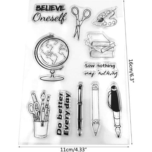 D0AC Globe Stationery Silicone Clear Seal Stamp DIY Scrapbooking Embossing Photo Album Decorative Paper Card Craft Art Handmade